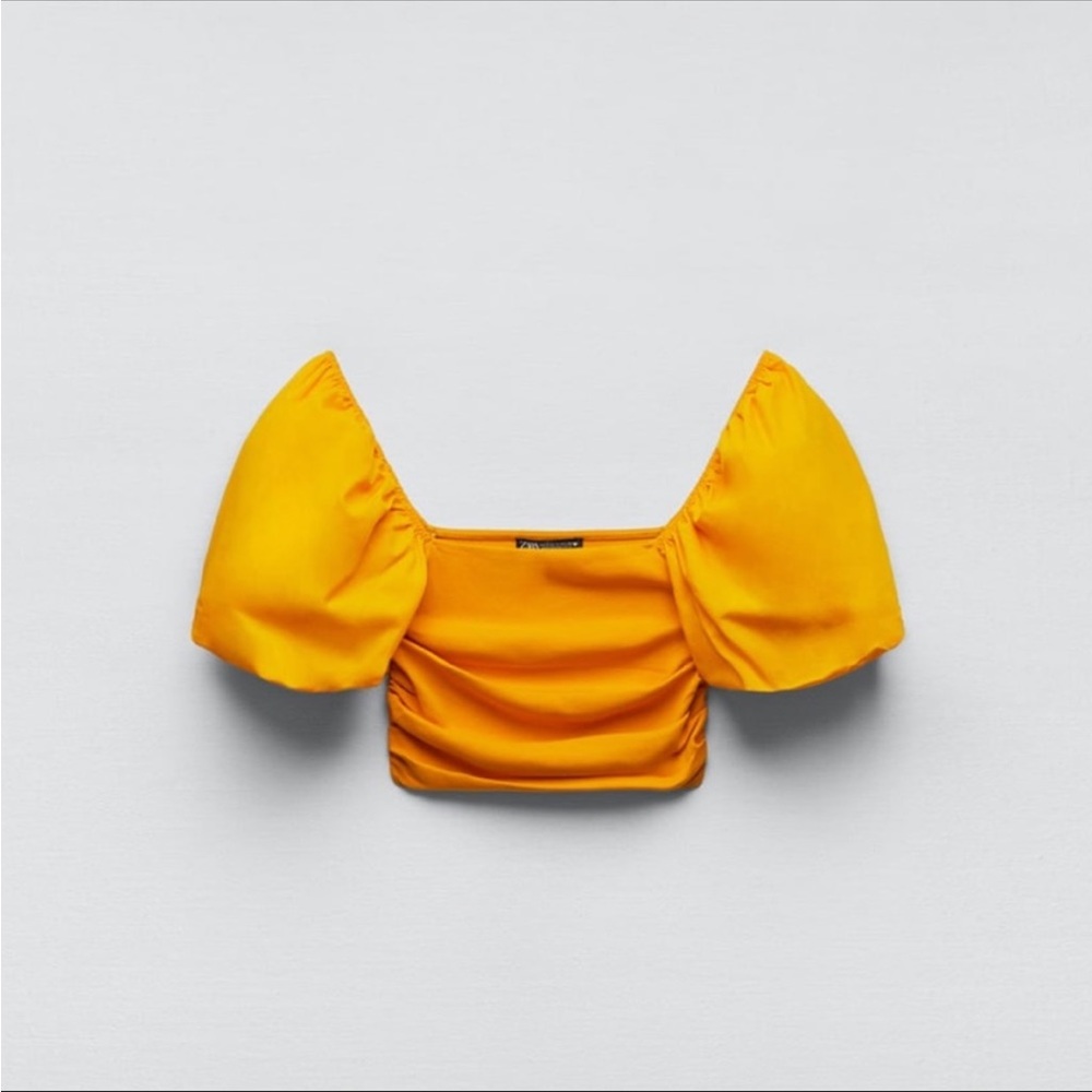 Zara Cropped Puff Sleeve